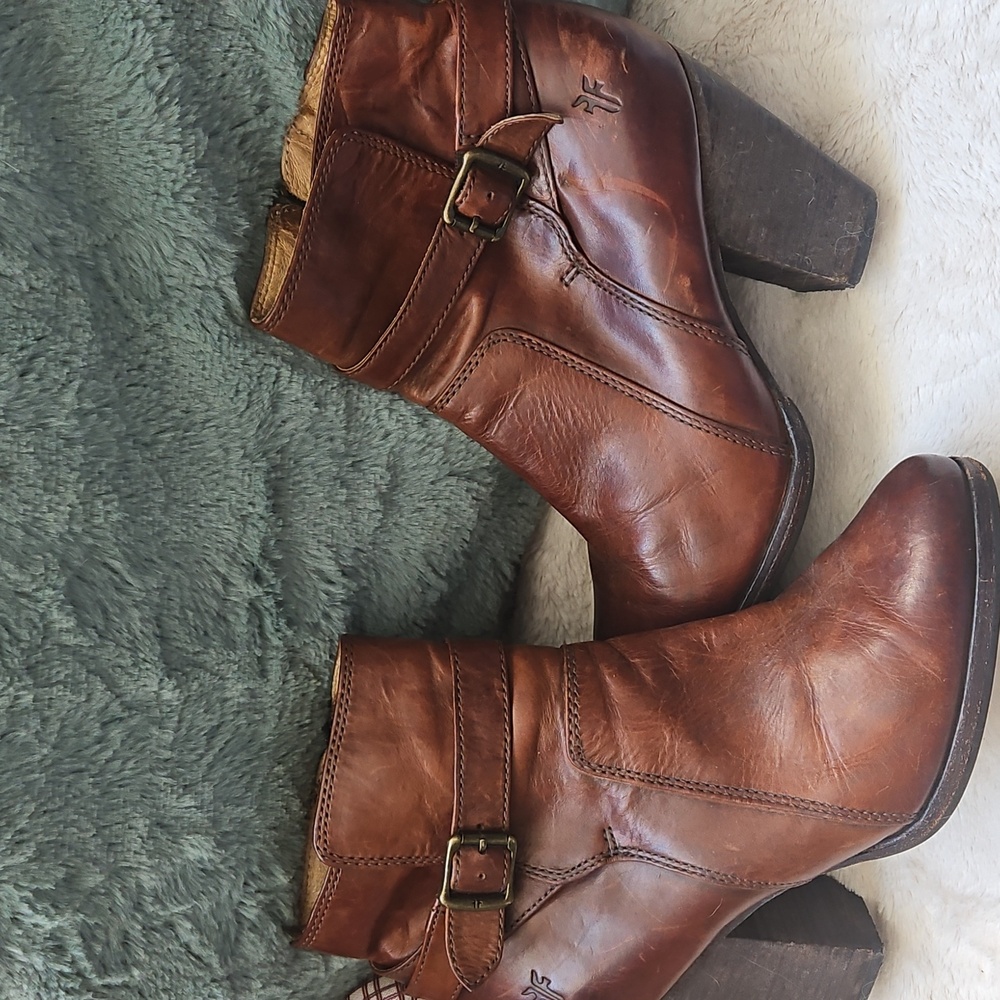Frye Brown Leather Ankle Boots
